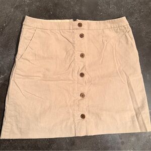 J. Crew Khaki Button-Down Mini Skirt